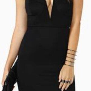 Solemio Black Strapless Bodycon Mini Dress – Bustier Fit - Size - Small